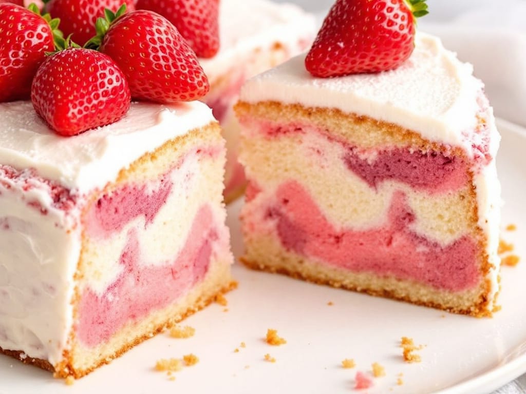 Strawberry Marble Cake